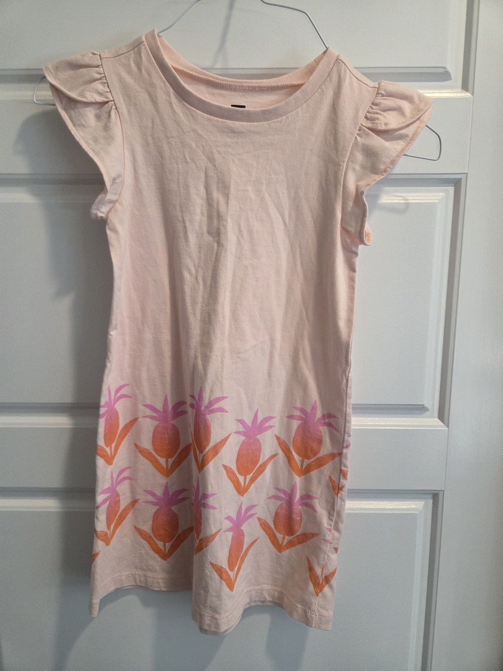 Tea Collection Pink & Orange Pineapple Print Girls Dress